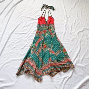 70s Boho Paisley Midi Dress